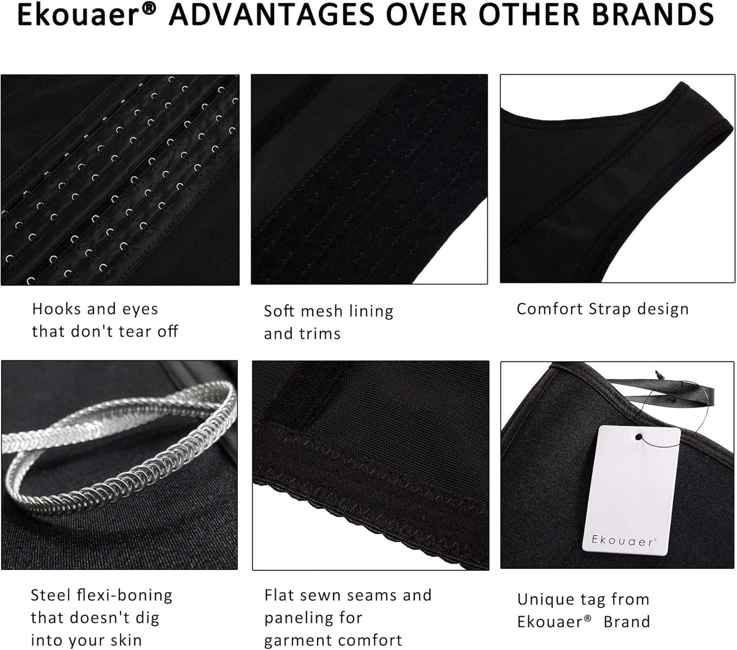 Women'S Underbust Corset Waist Trainer Cincher Steel Boned Body Shaper Tummy Fat Burner S-4XL