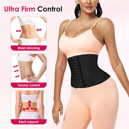 Atbuty Short Torso Waist Trainers Cincher Corset Underbust Body Shaper Latex Sport Girdle