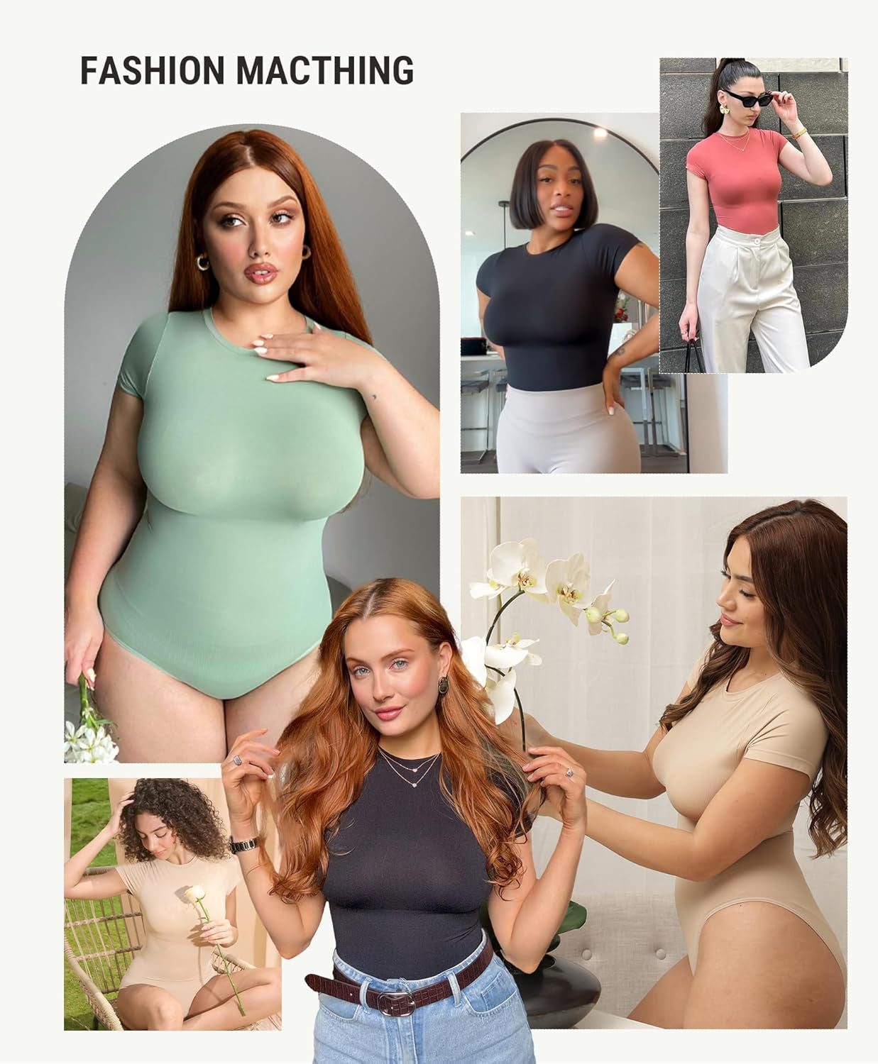 Feelingirl Shapewear Bodysuit Compression Body Suits Women'S Bodysuits High Neck Short Sleeve plus Size Body Suit Body Shaper