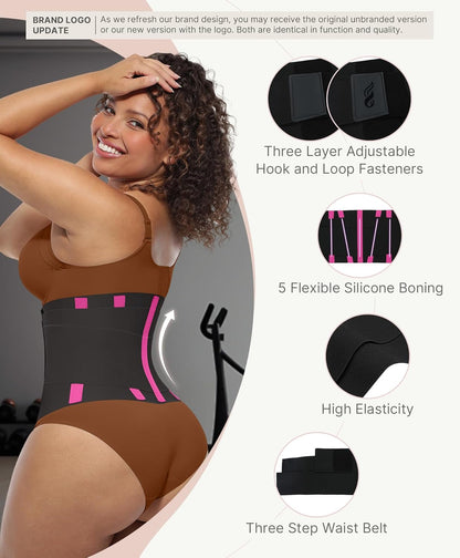 Feelingirl Waist Trainer Belt Waist Cincher Trimmer Ab Belt Tummy Control Body Shaper with Triple Wrap Women and Men