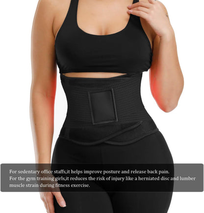 VENUZOR Waist Trainer Belt for Women - Waist Cincher Trimmer - Slimming Body Shaper Belt - Sport Girdle Belt (UP Graded)