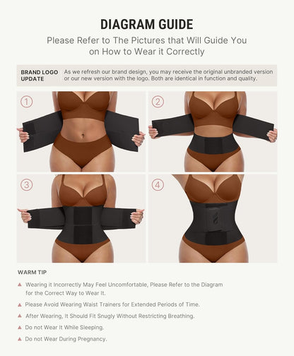 Feelingirl Waist Trainer Belt Waist Cincher Trimmer Ab Belt Tummy Control Body Shaper with Triple Wrap Women and Men