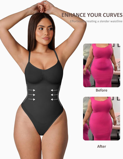Feelingirl Shapewear Bodysuit for Women Tummy Control Waist Bodysuit Thong Shapewear Body Shaper Going Out