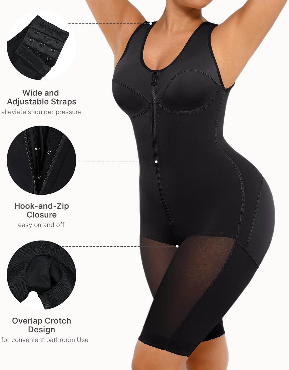 Feelingirl Shapewear Tummy Control Post Surgery Body Shaper Compression Garment Butt Lifter