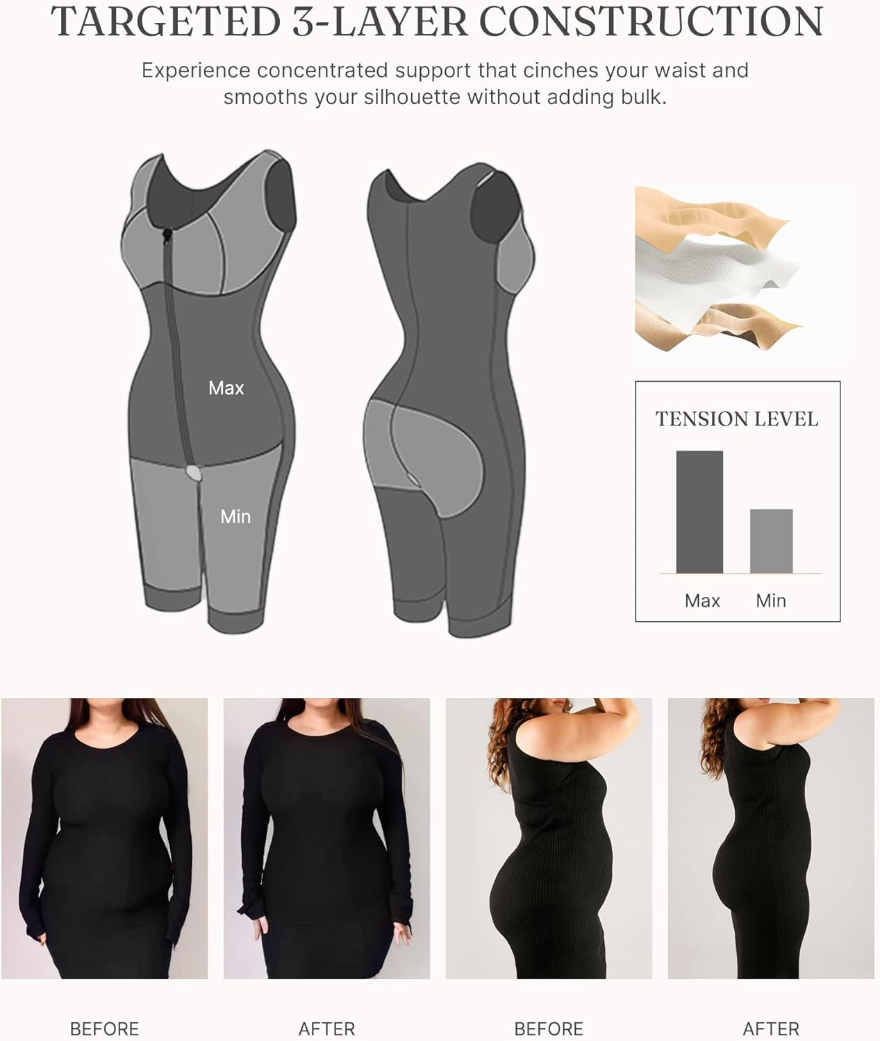 Feelingirl Shapewear Tummy Control Post Surgery Body Shaper Compression Garment Butt Lifter