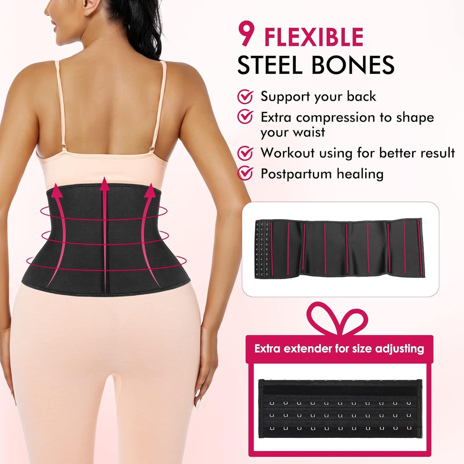 Atbuty Short Torso Waist Trainers Cincher Corset Underbust Body Shaper Latex Sport Girdle