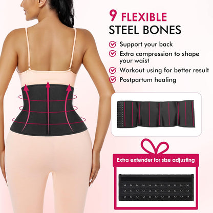 Atbuty Short Torso Waist Trainers Cincher Corset Underbust Body Shaper Latex Sport Girdle