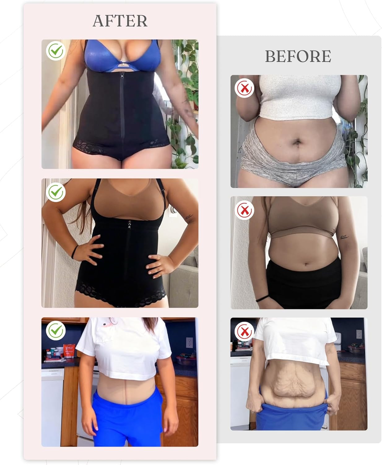 Feelingirl Women'S Faja Body Shaper Postpartum Fajas Colombianas Shapewear Tummy Control Body Shaper Butt Lift Bodysuit