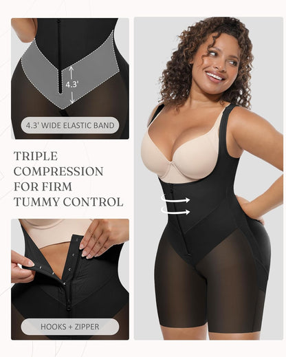 Feelingirl Fajas Colombianas Moldeadoras Butt Lifting Shapewear Tummy Control Postpartum Faja Body Shaper with Zipper Crotch
