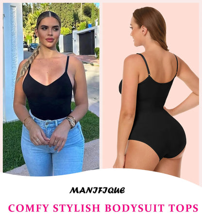 MANIFIQUE 3 Piece Shapewear Bodysuits Women Clothing Tummy Control Seamless Full Body Shaper V Neck Jumpsuits Top