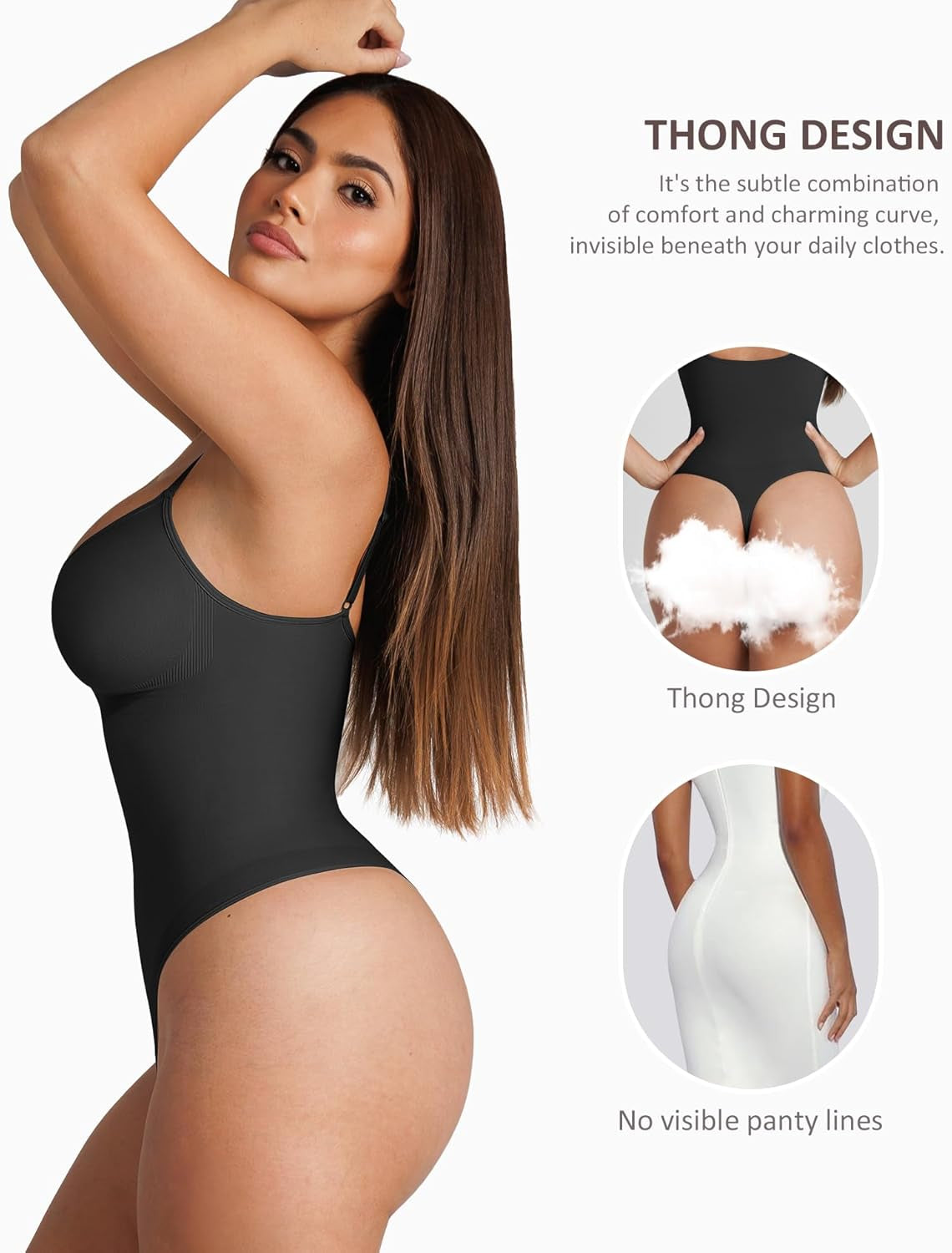 Feelingirl Shapewear Bodysuit for Women Tummy Control Waist Bodysuit Thong Shapewear Body Shaper Going Out