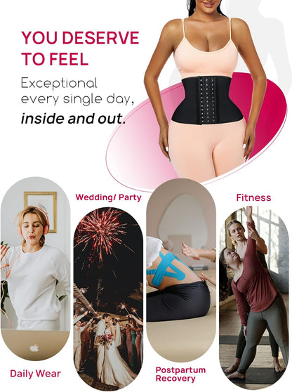 Atbuty Short Torso Waist Trainers Cincher Corset Underbust Body Shaper Latex Sport Girdle