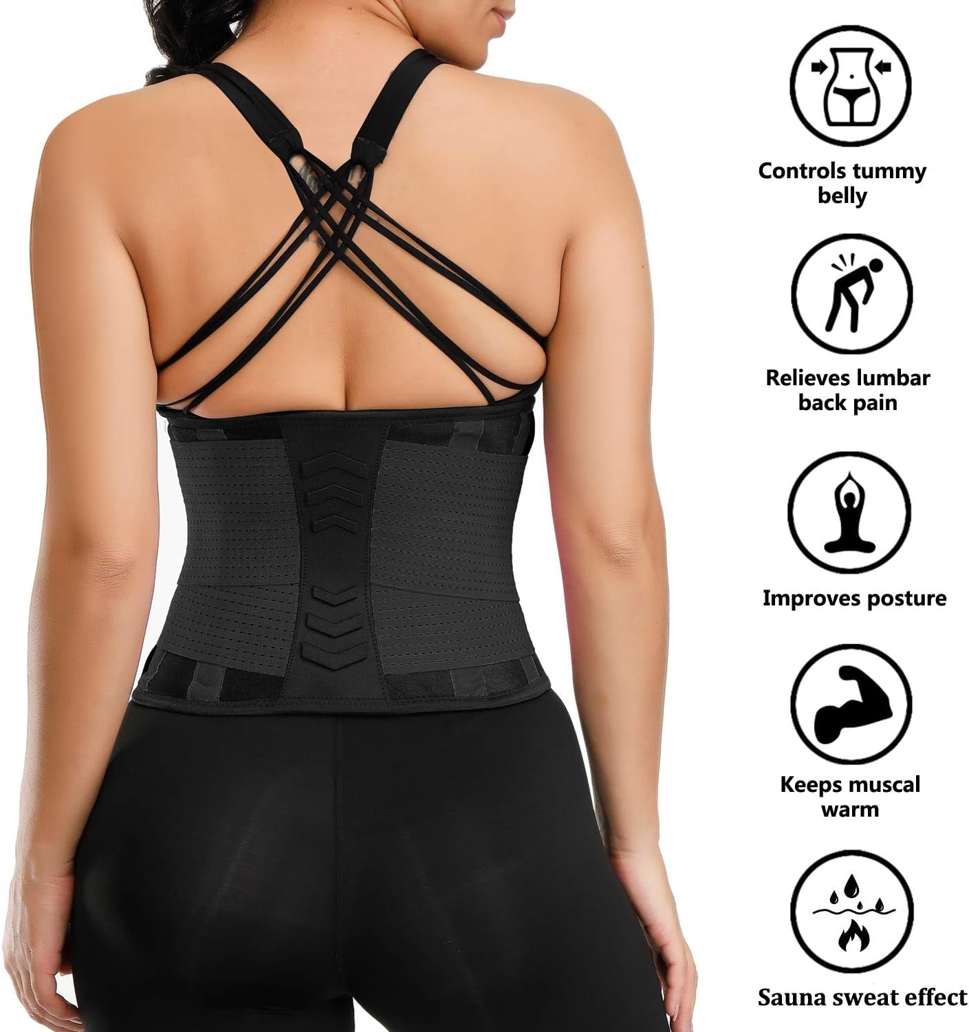 VENUZOR Waist Trainer Belt for Women - Waist Cincher Trimmer - Slimming Body Shaper Belt - Sport Girdle Belt (UP Graded)