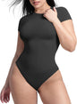 Feelingirl Shapewear Bodysuit Compression Body Suits Women'S Bodysuits High Neck Short Sleeve plus Size Body Suit Body Shaper