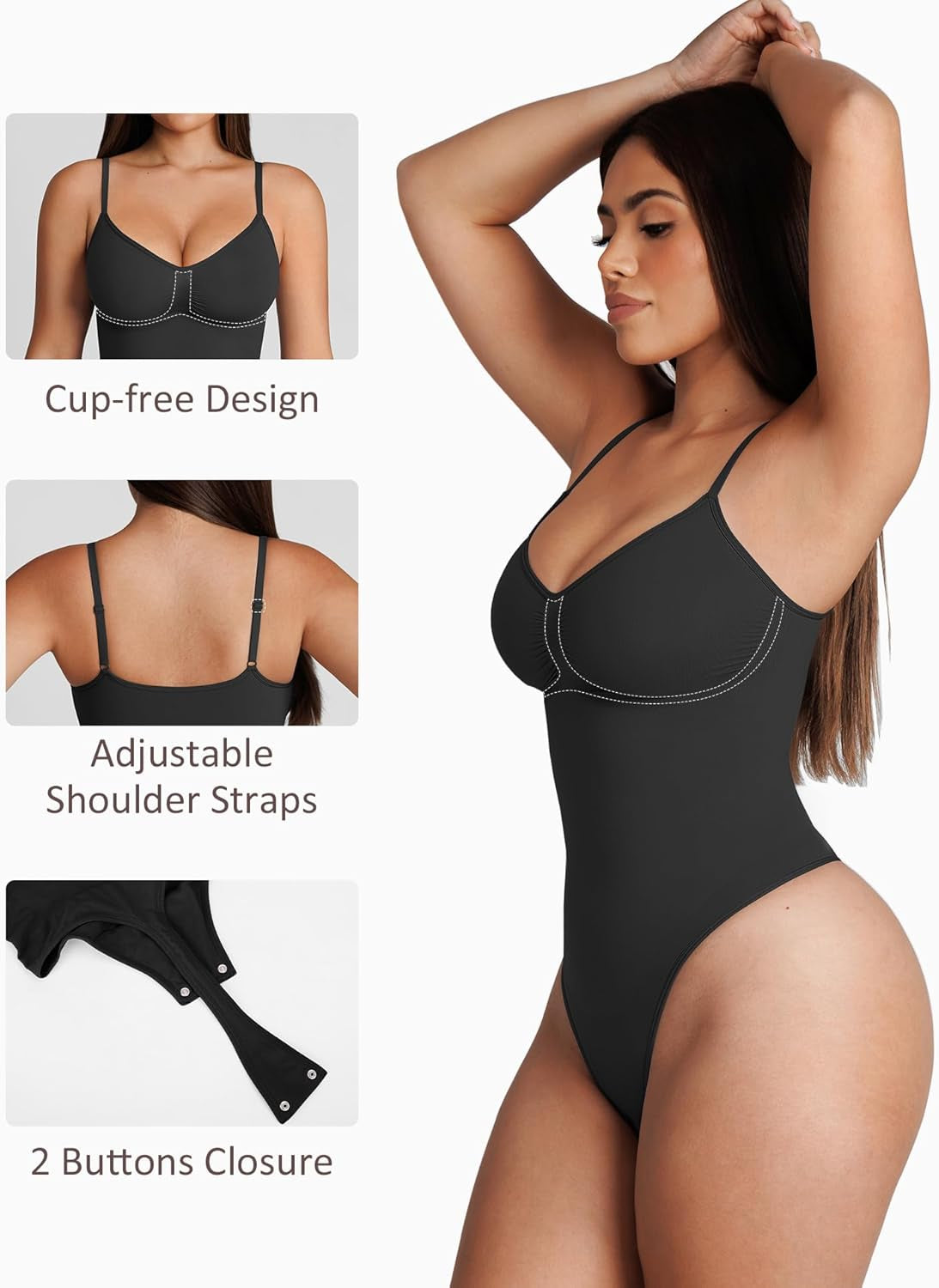 Feelingirl Shapewear Bodysuit for Women Tummy Control Waist Bodysuit Thong Shapewear Body Shaper Going Out