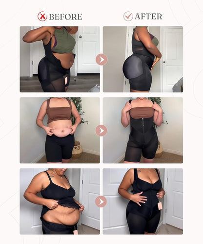 Feelingirl Fajas Colombianas Moldeadoras Butt Lifting Shapewear Tummy Control Postpartum Faja Body Shaper with Zipper Crotch